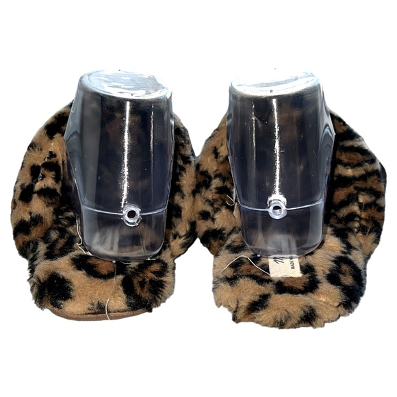 Madewell Recycled Faux Fur‎ Quilted Scuff Slippers Leopard Print Size 8 - Picture 5 of 9